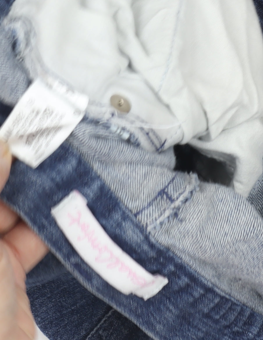 Women's Blue Regular Fit Straight Jeans, Size L