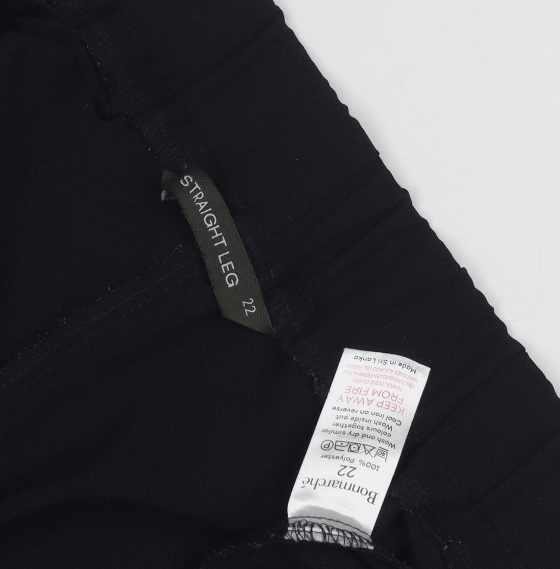 Bonmarché Women's Size 22 Black Straight Leg Trousers