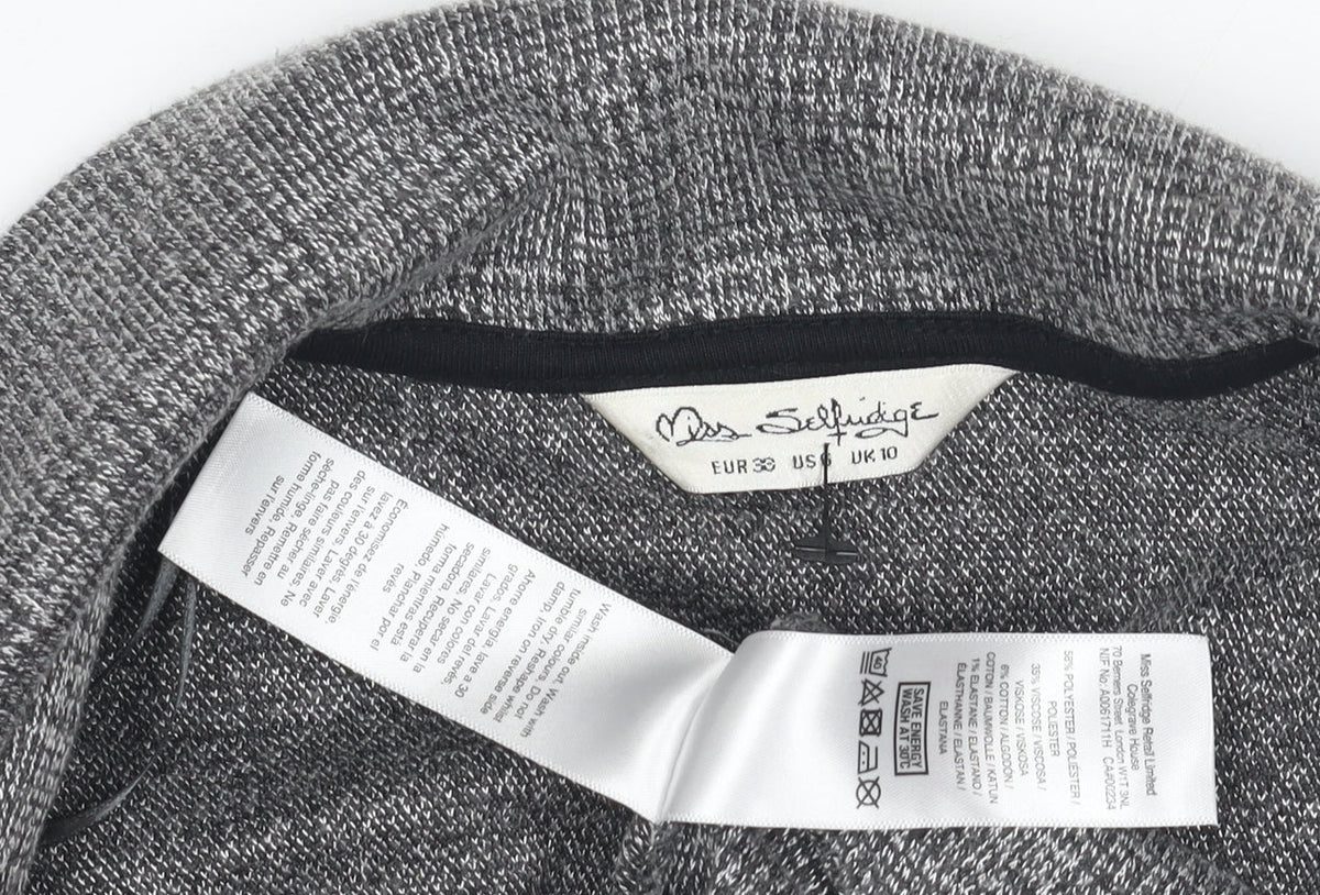 Miss Selfridge Grey Checked Coatigan UK 10 for Women