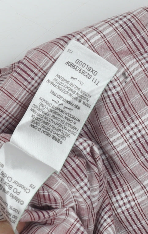 Marks & Spencer Men's Red Check Shirt L