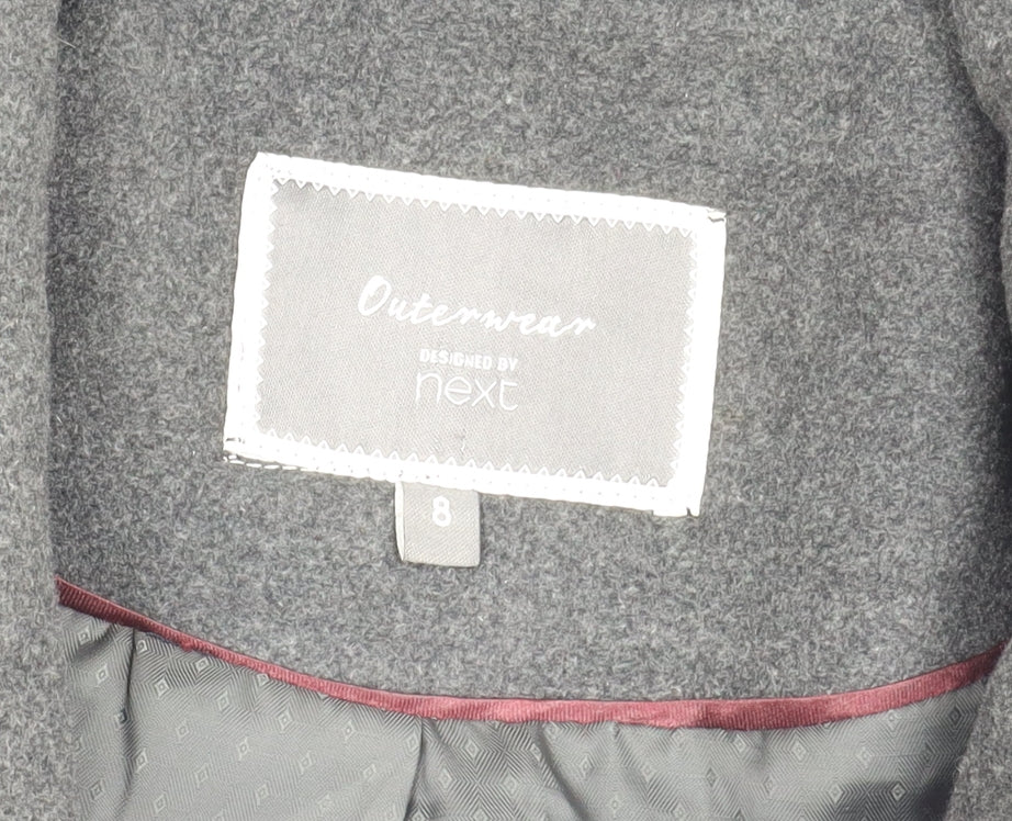 Next Women's Black Coat Size 8 with Polyester Blend