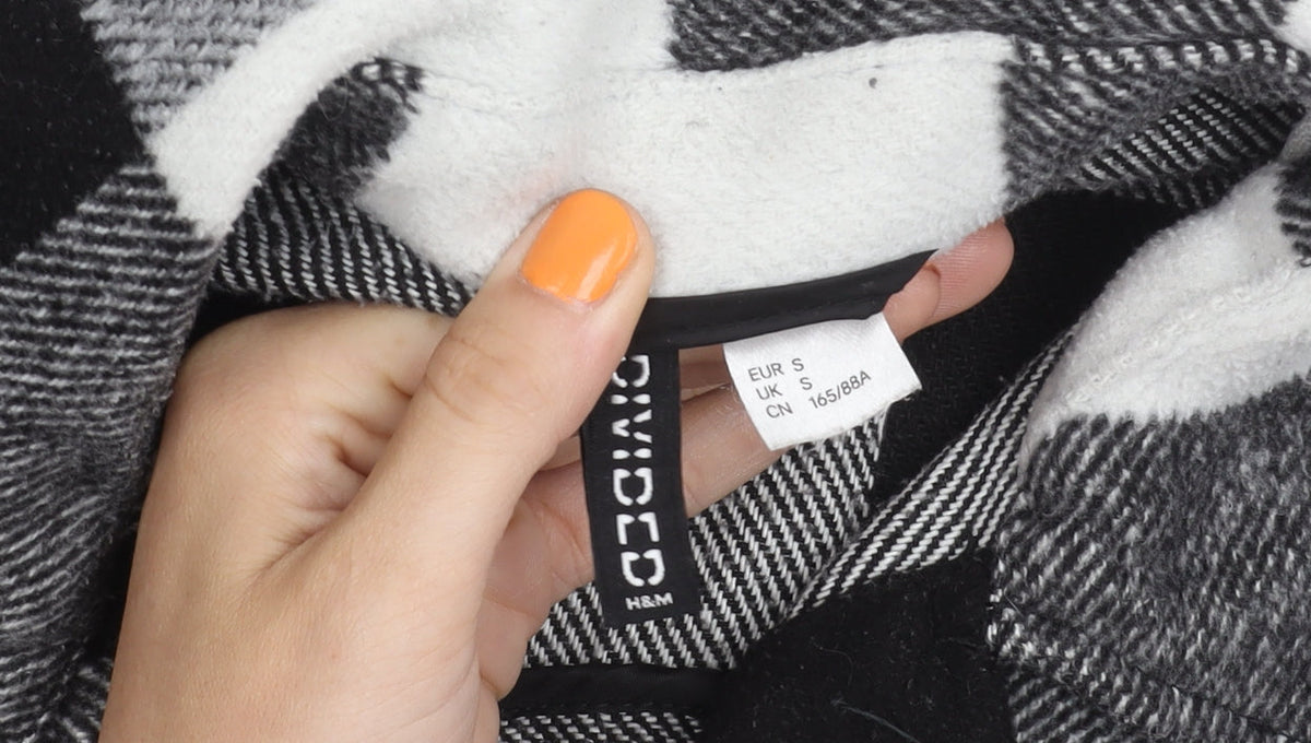 H&M Women's Black White Check Jacket Size S