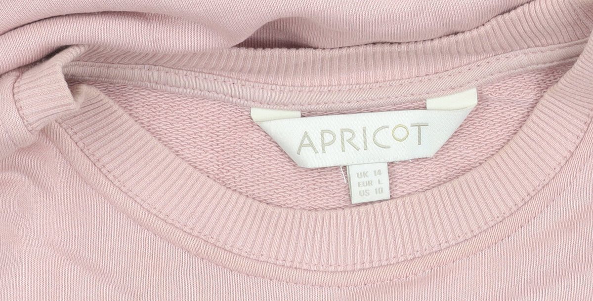 Apricot Pink Pullover Sweatshirt, Women’s L, Graphic Print