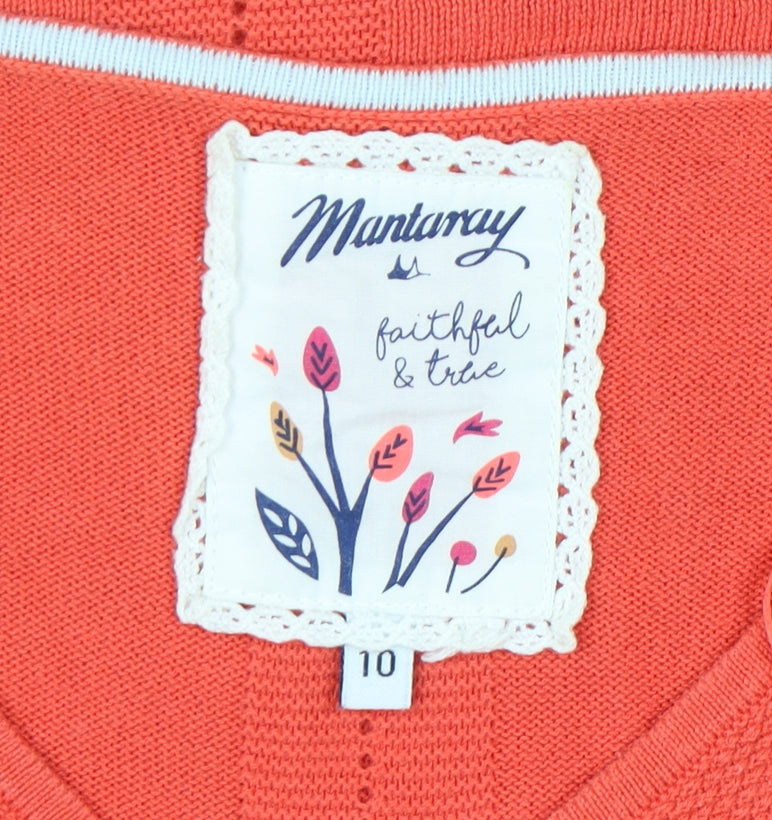 Mantaray Women's Red V-Neck Pullover Jumper Size 10