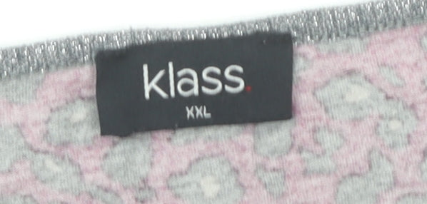 Klass Women's Black Animal Print Long Sleeve Top XL