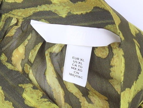 H&M Women's Multicoloured Animal Print Kimono Blouse Size 16