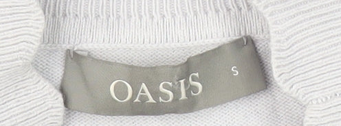 Oasis Women's White Pullover Jumper High Neck S