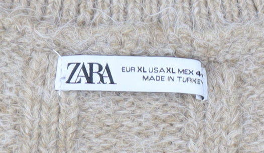 Zara Women Beige Pullover Jumper Size 16