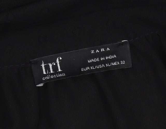 Zara Women's Black XL Button-Up Shirt
