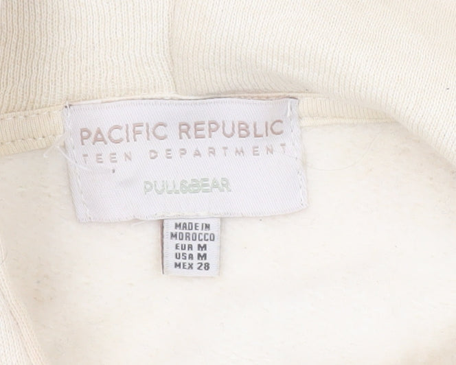 Pull&Bear Beige Teen Hoodie, Size 12, Graphic Design