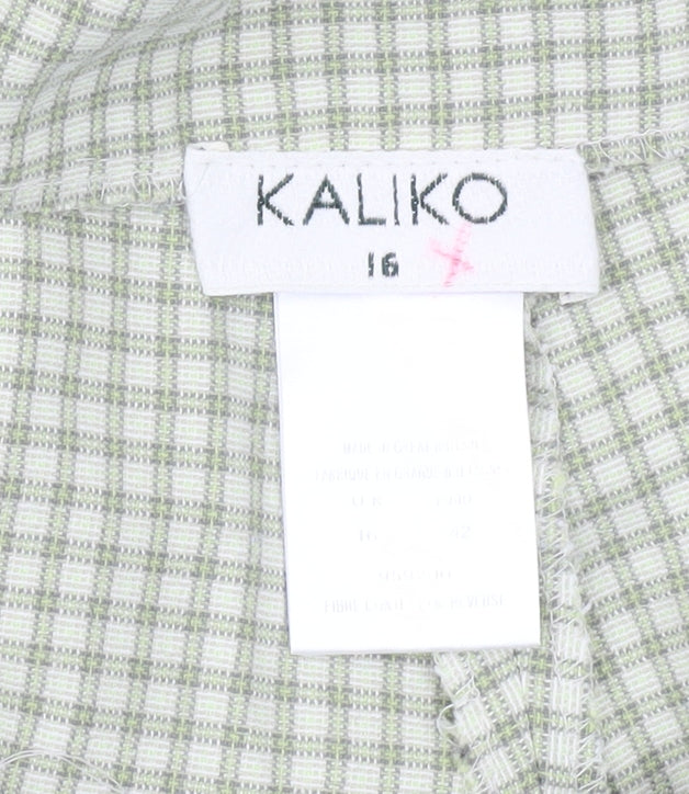 Kaliko Women's Green Check Trousers Size 16
