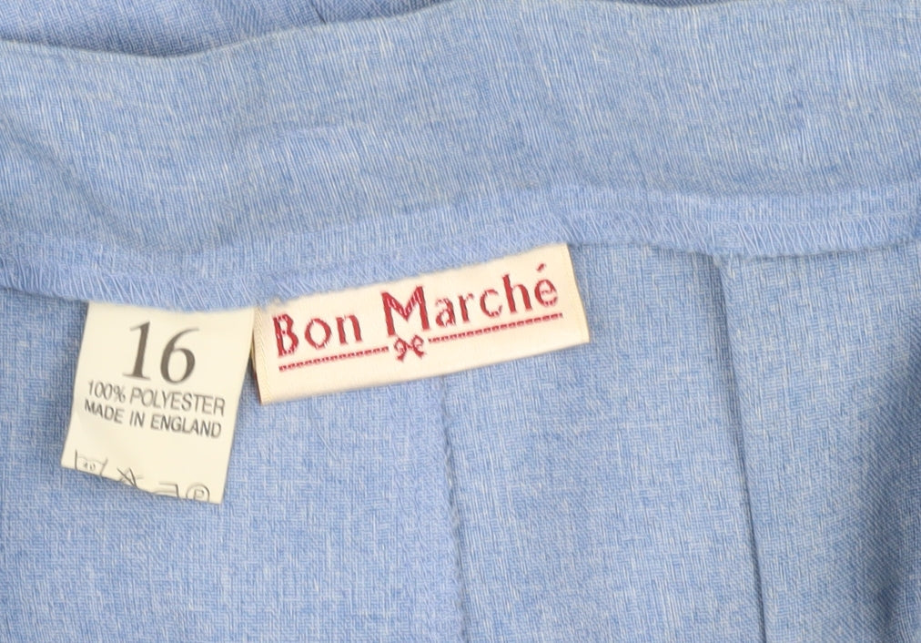 Bonmarché Women's Blue Pleated Trousers - Size 16