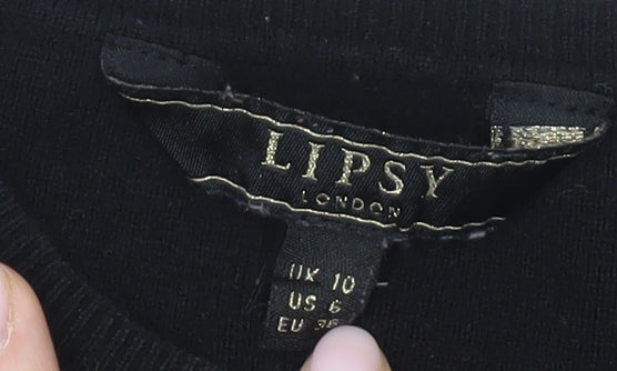 Lipsy Women's Black Pullover Jumper Size 10