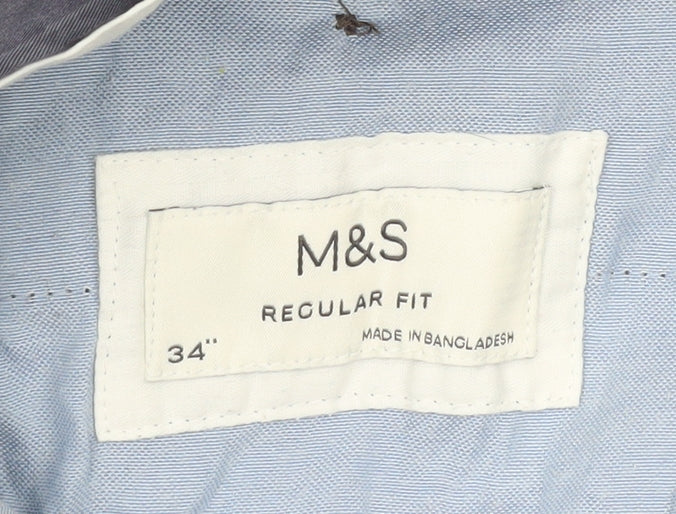 Marks & Spencer Blue Chino Trousers - 34 Regular