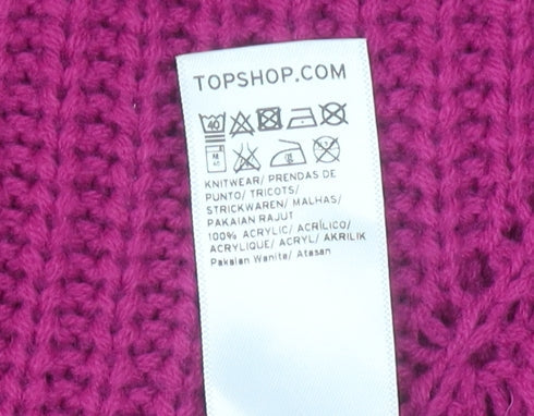 Topshop Women's Purple High Neck Pullover Jumper UK 6