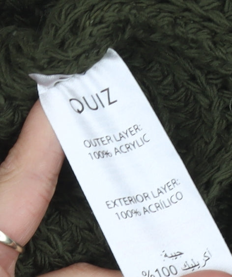 Quiz Women's Green Roll Neck Jumper, Size S, Relaxed Fit