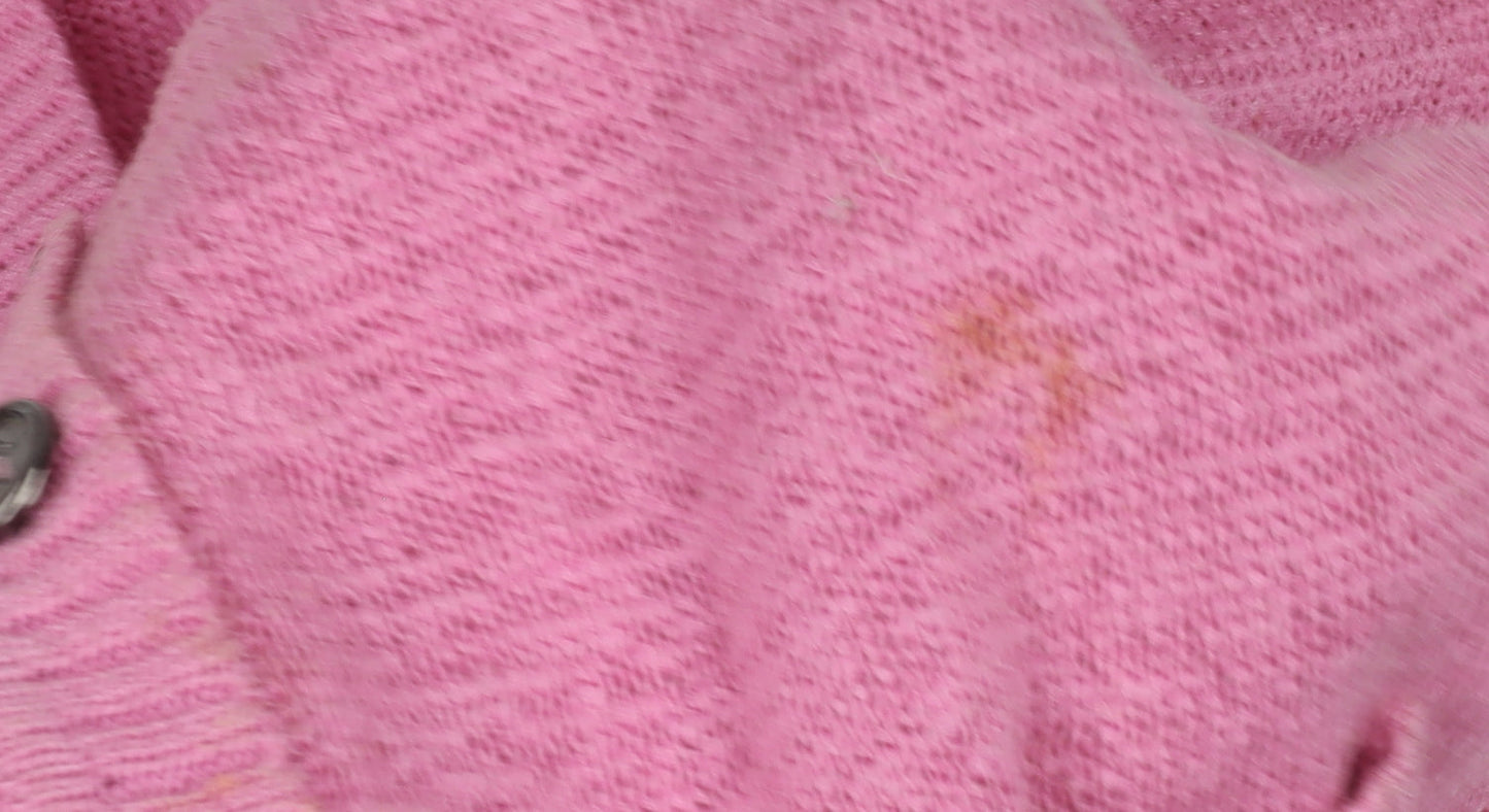 Rabe Women's Pink V-Neck Cardigan Size 10