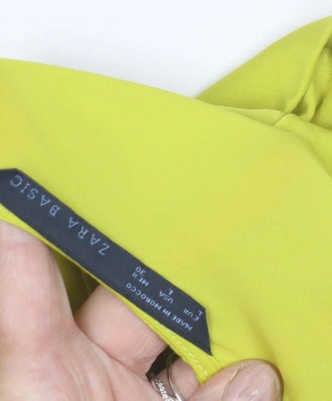 Zara Basic Women's Yellow Short Sleeve Blouse, Size 2
