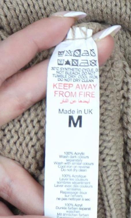 Pretty Little Thing Beige Roll Neck Pullover M