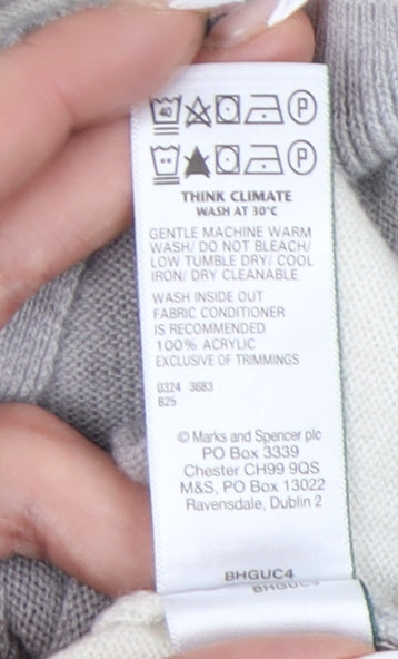 Marks and Spencer Women's Ivory Striped Pullover Jumper Size 12