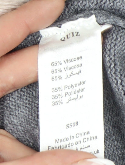 Quiz Women's Grey Pullover Jumper, Size S