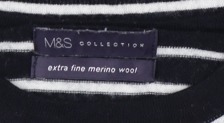 Marks & Spencer Women's Black Striped Pullover Jumper