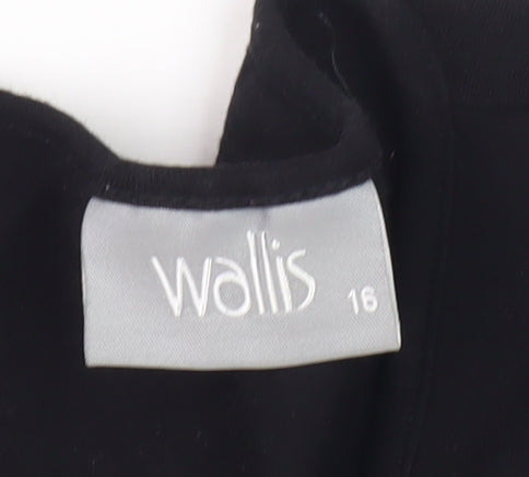 Wallis Women's Black V-Neck Long Sleeve Top