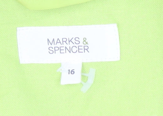 Marks and Spencer Green Women's Blazer, Size 16