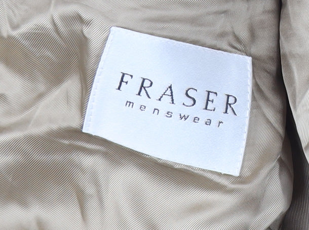 Fraser Mens Beige Blazer 40R Notch Lapel Classic