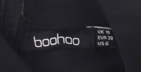 Boohoo Women's Black High Neck Blouse, Size 10