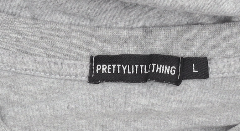 PRETTYLITTLETHING Women’s Grey T-Shirt L Casual