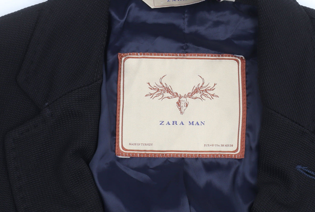 Additional view of Zara Man Black Slim Fit Blazer Medium