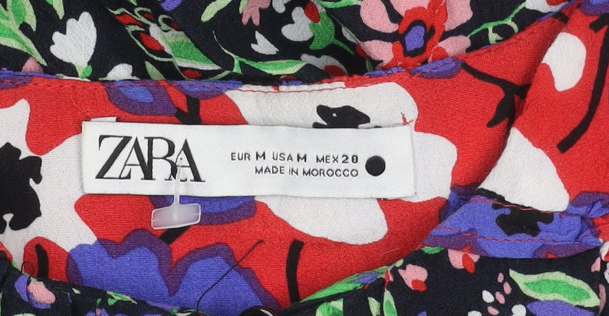 Zara Women's Multicoloured Floral Blouse Size 12