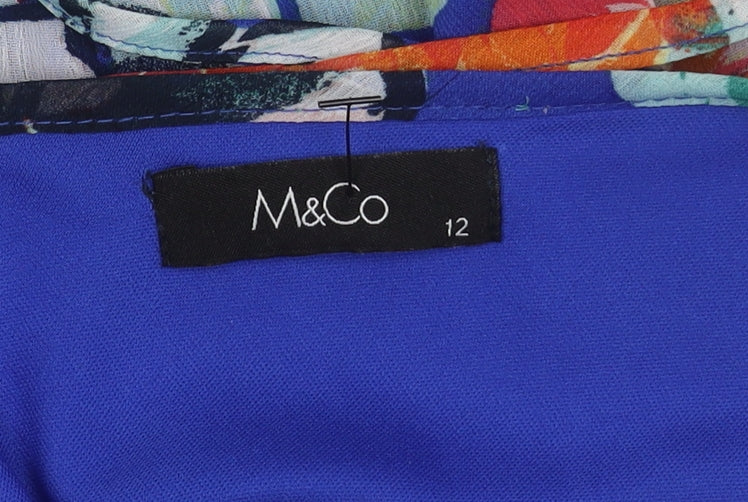 M&Co Women's Multicoloured Strappy Floral Dress Size 12