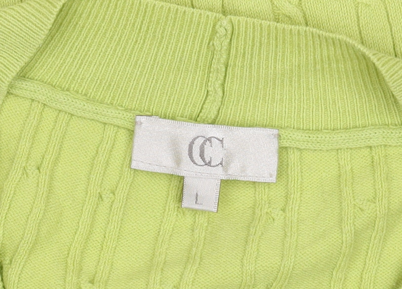 Country Casuals Women's Green Cable-Knit L Pullover Jumper