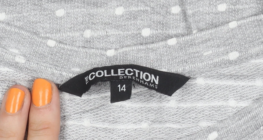 Debenhams Women's Grey Polka Dot Pullover Jumper Size 14