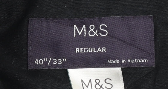 Marks & Spencer Men's Grey Regular Trousers 40