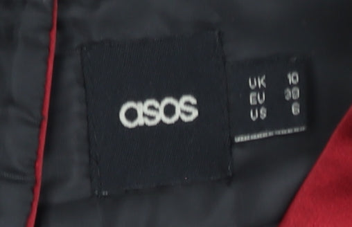 ASOS Women's Red Cropped Blouse, Size 10