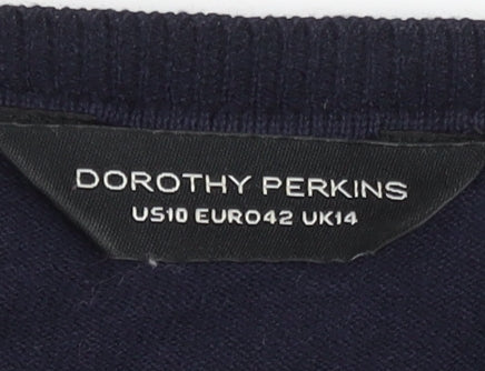 Dorothy Perkins Women's Blue Open Front Cardigan Size 14