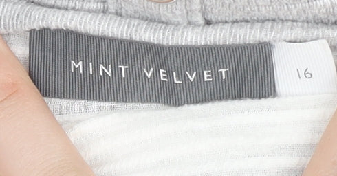 Mint Velvet Women's Grey Striped Cardigan Size 16