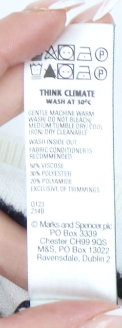 Marks & Spencer Women's Ivory Striped Pullover Jumper, Size S