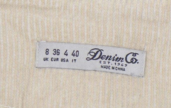 Denim Co. Women's Beige Corduroy A-Line Skirt Size 8