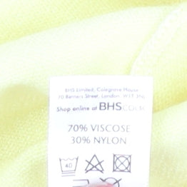 BHS Women's Yellow Open Front Cardigan, Size 18, Spring Casual