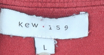 Kew 159 Red Cotton Women's Short Sleeve Dress - L