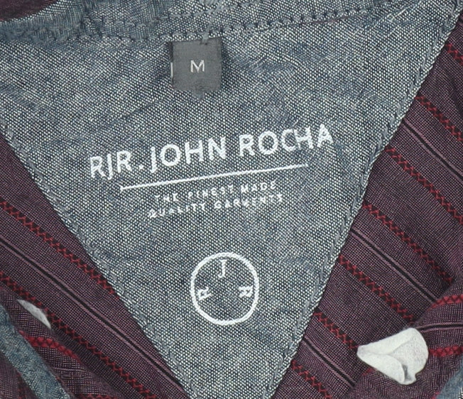 RJR.John Rocha Men's Purple Striped Shirt - M