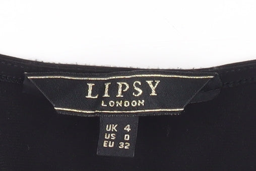 Lipsy Women's Black Wrap Blouse, Size 4