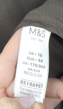 Marks and Spencer Women's Green Belted Trousers, Size 16