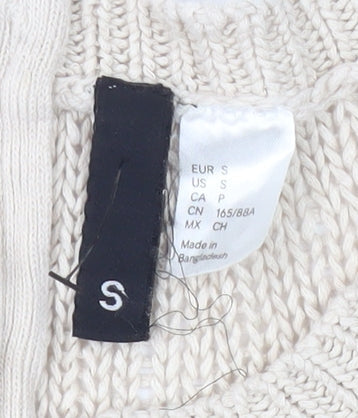 Divided Women's Beige Full Zip Jumper, S, Casual Elegance