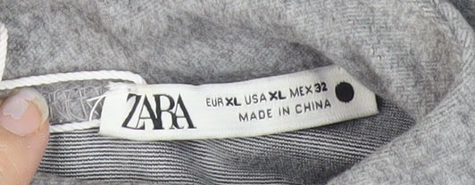 Zara Women's Grey High Neck Wool Dress XL