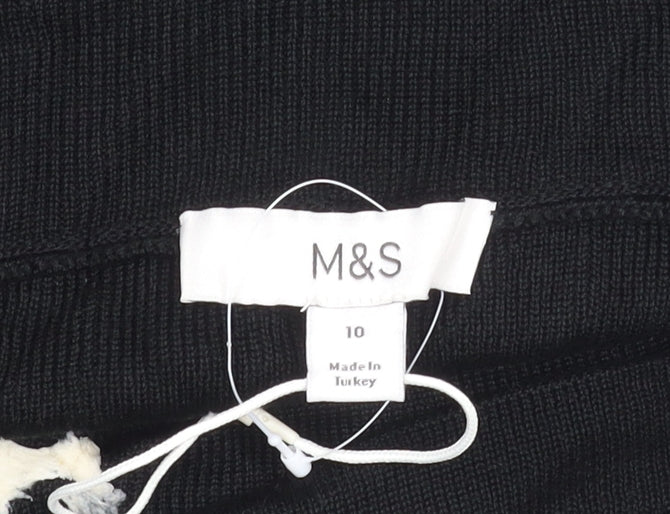 Marks & Spencer Women's Black Knit Top, Size 10